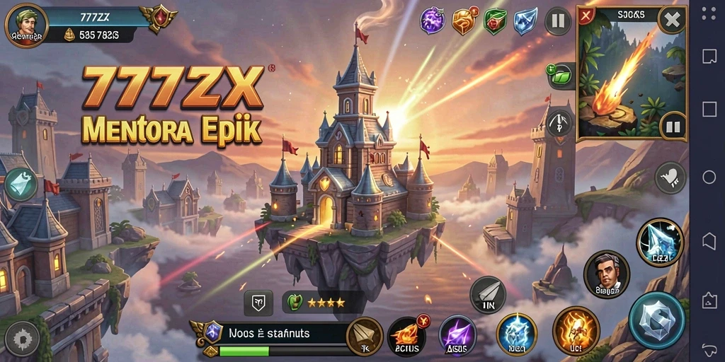 Tampilan gameplay <strong>777ZX</strong> yang menegangkan dalam pertahanan menara.