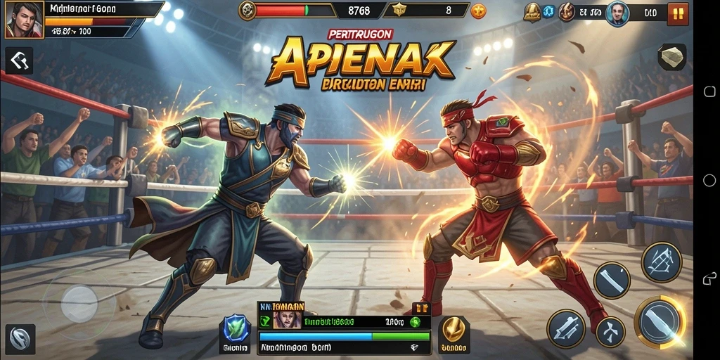 Tampilan action-packed dari gameplay Fighting 8768.