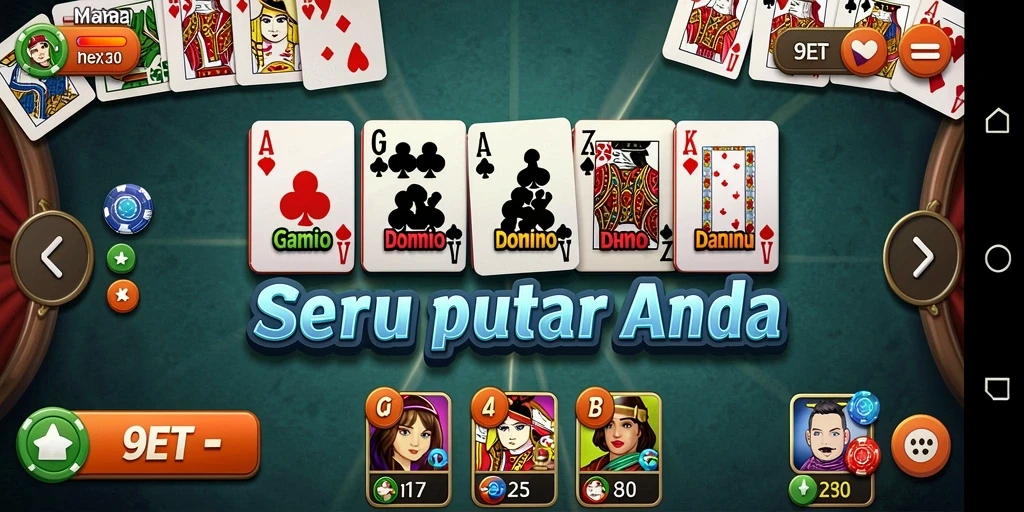 Menampilkan gameplay seru dan menarik dari 9ET, game Domino yang populer.