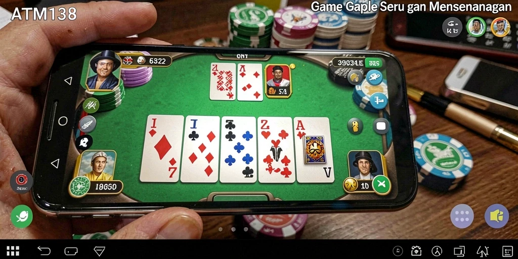 Tampilan gameplay Gaple seru di ATM138 dengan antarmuka menarik.