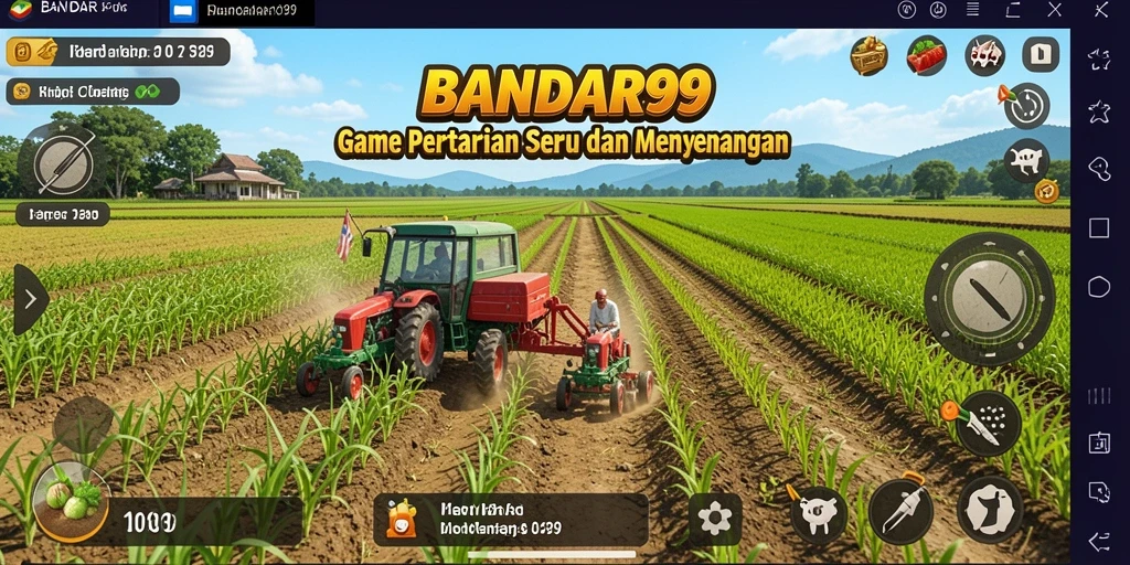 Tangkapan layar gameplay BANDAR99 yang menunjukkan aktivitas berkebun.