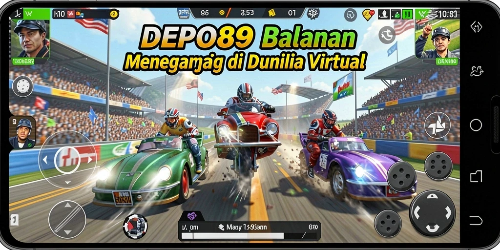 Tampilan gameplay balapan yang seru dan mendebarkan di DEPO89.