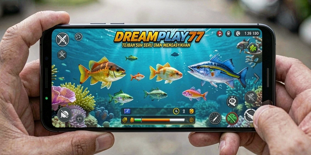 Gameplay menembak ikan yang menarik dan penuh warna.