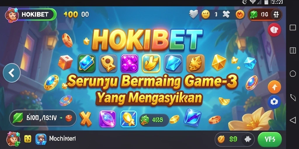 Screenshot HOKIBET menampilkan gameplay Match-3 yang seru dan menantang.