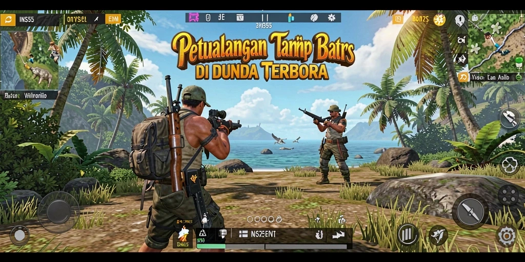 Gameplay INS55 menampilkan eksplorasi dunia terbuka yang luas.