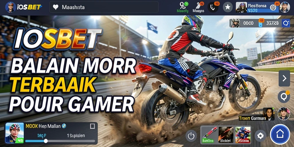 Screenshot menunjukkan aksi balapan motor yang penuh adrenalin di IOSBET.