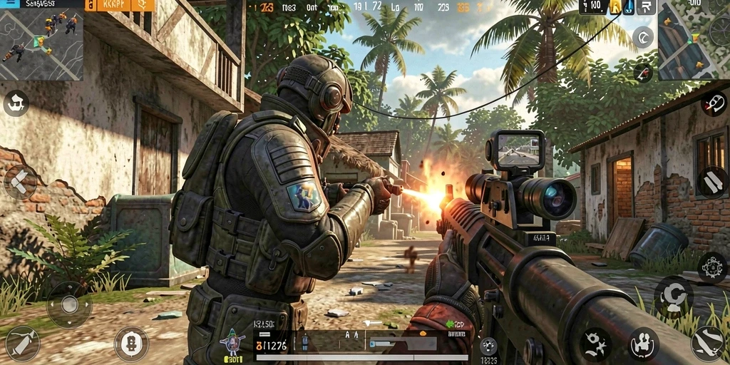 Screenshot KKRP menampilkan aksi seru dalam gameplay FPS.