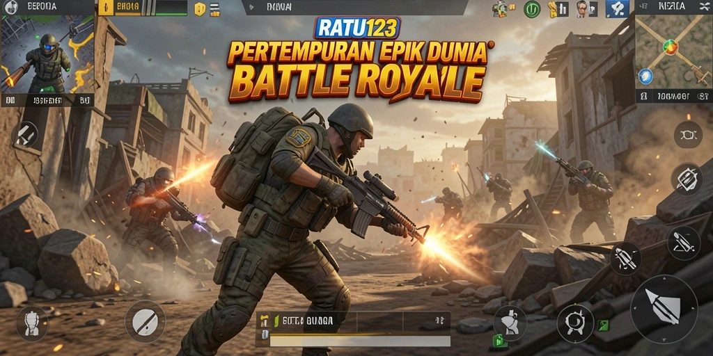 Screenshot tampilan pertempuran seru dalam RATU123.