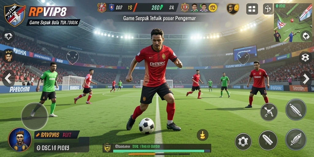 Gameplay seru di lapangan sepak bola RPVIP8.