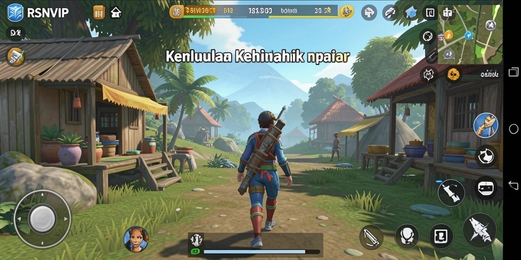 Tampilan gameplay RSNVIP dengan interaksi karakter yang kaya.