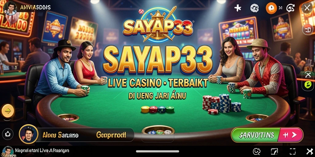Tampilan menarik dari gameplay Live Casino SAYAP33 yang seru.