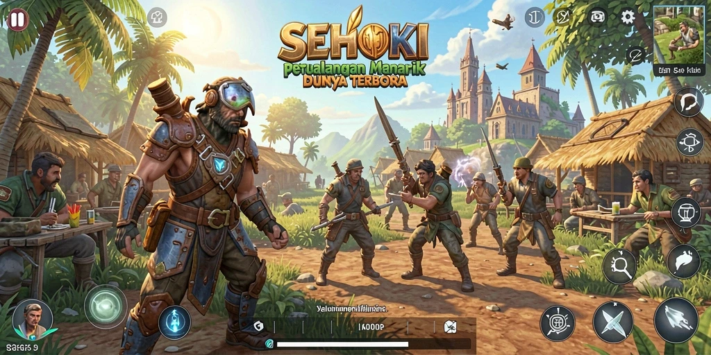 Screenshot SEHOKI menampilkan pemain menjelajahi dunia terbuka yang luas.
