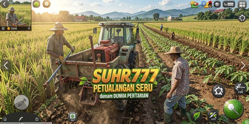 Tampilan gameplay <strong>Suhu777</strong> yang memukau dengan berbagai aktivitas pertanian.
