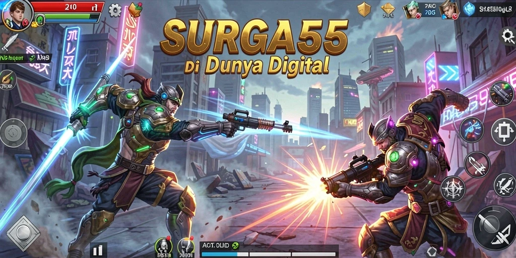Tangkapan layar dari gameplay <strong>SURGA55</strong> saat pertarungan epik berlangsung.