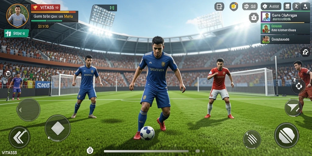 Gameplay seru VITA555 di tengah pertandingan olahraga.