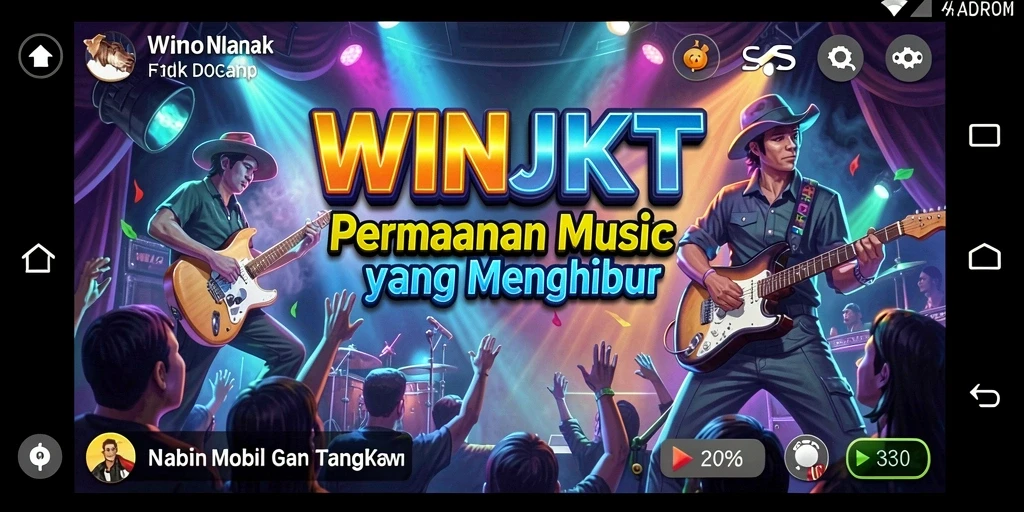 Tangkapan layar WINJKT menampilkan pemain asyik dengan gameplay musik yang seru.