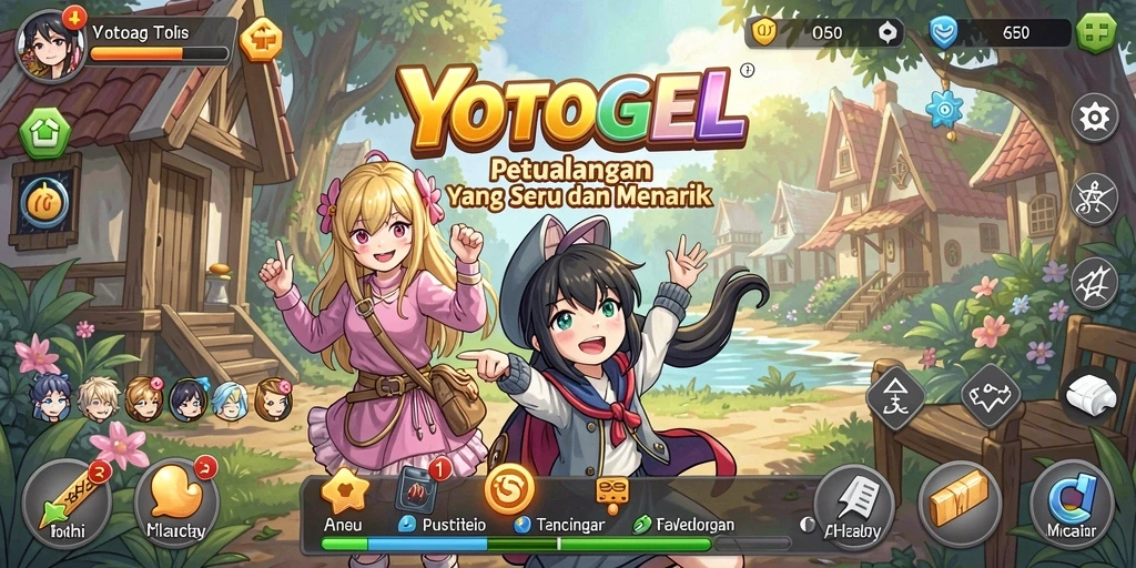 Tampilan gameplay YOTOGEL yang dinamis dan penuh warna.